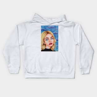 portrait girl Kennedy Walsh aesthetic clouds Kids Hoodie